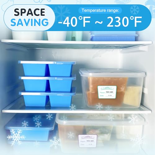 Walfos 4-Pack Freezer Molds with Lids For Storing and Freezing Food, Broth, Sauce and Ice