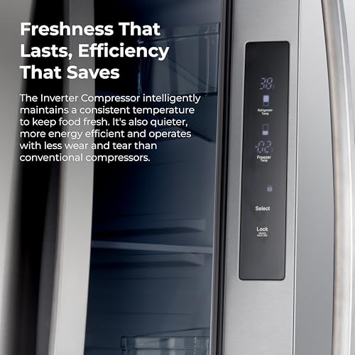 Kenmore 36" French Door Refrigerator with Freezer - Accela Chill, Adjustable Shelving, Humidity Controlled Crispers, ENERGY STAR Certified, 20.3 cu. ft. Capacity, Fingerprint Resistant Stainless Steel on Fridge.com