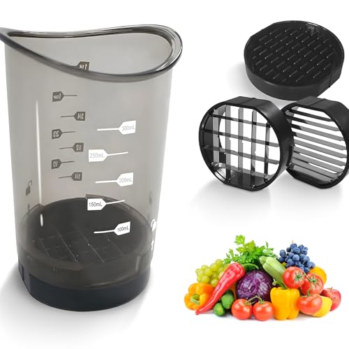 virkwuy Affettatrice per Frutta, Affetta Frutta Tazza Affettatrice, Taglia Fragole Tritatutto, Tagliafrutta Multifunzionale per la Lavorazione Degli Alimenti, Taglio Rapido, per Mele, Pere, Mango