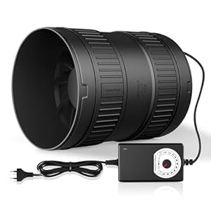 FanGoFast Rohrventilator 150 mm Regelbar, 587m³/h Inline-Rohrlüfter mit EU-Stecker, Abluftventilator mit Variabler Drehzahlregelung für Wintergärten, Growzelte, Keller, Küche