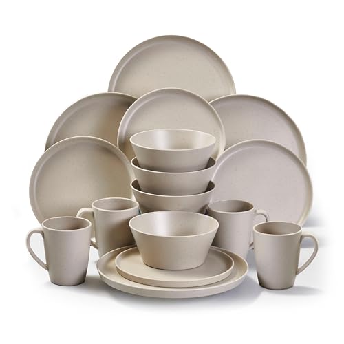 Hi-Gear 16 Piece Melamine Tableware Set with Dinner Plates Side Plates Bowls & Mugs Lightweight Durable & Easy to Clean Ideal for Camping Picnics & Outdoor Dining