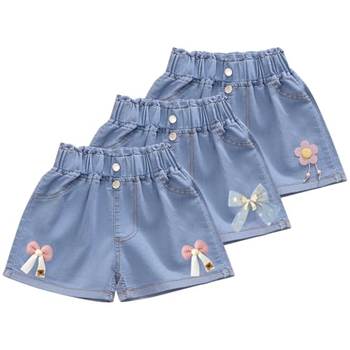 Shorty en jean fille en coton pour les journées d'été et jeux au parc