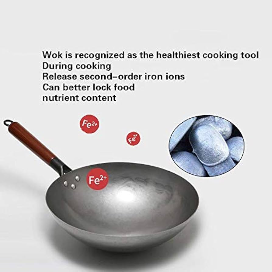 Amazon｜中国の伝統的な鉄中華鍋手作り大型中華鍋&木製ハンドル