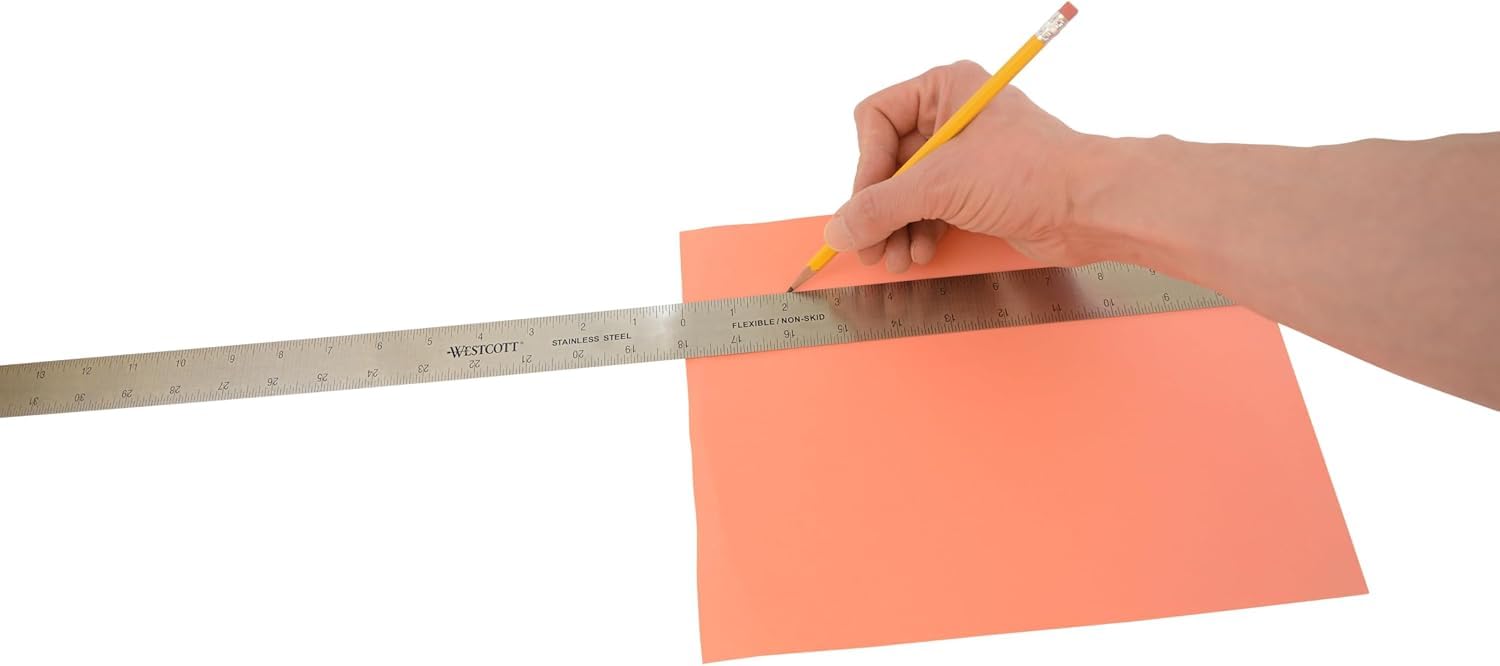 Westcott Righello in acciaio inox, centro zero, 91,4 cm (ZC-36)
