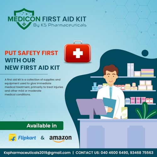 Image of First Aid Kit | Medicine Storage Box & Family Emergency Organizer | Compact Red Medical Box for Domestic, Home, Office, Car & Industrial Use (Small Red Box)