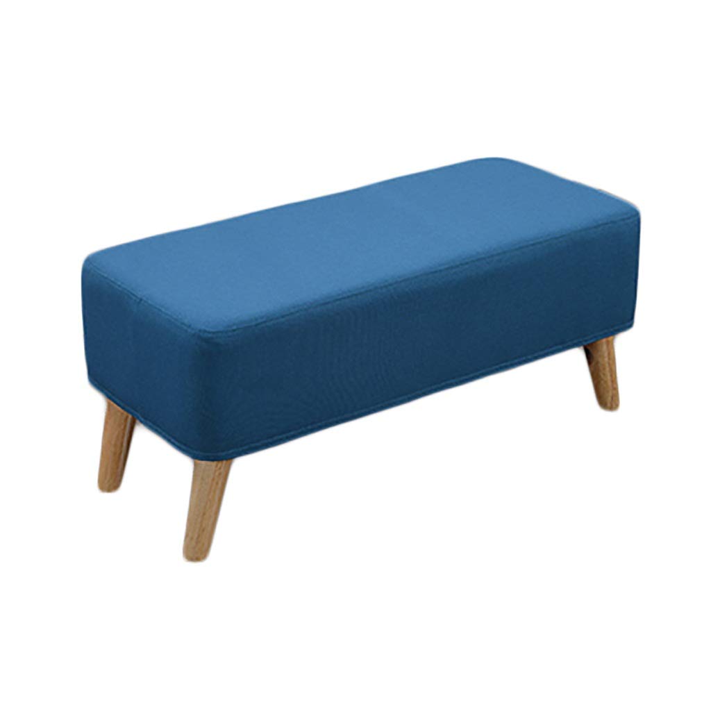 Tabouret long bleu foncé 90cm meuble de rangement entrée salon