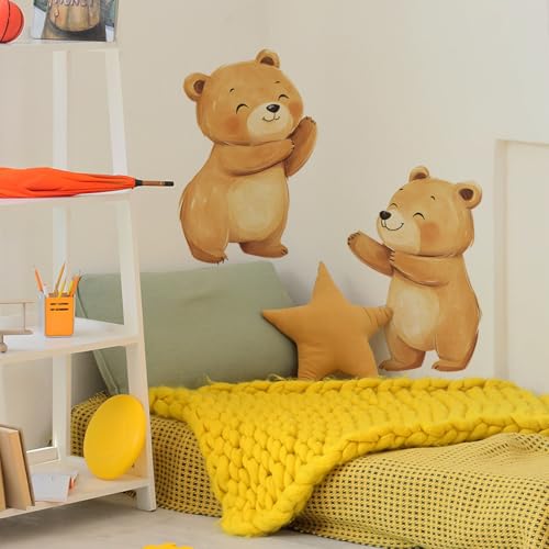 Vinilos decorativos Achang con oso abrazando acuarela miniatura 4