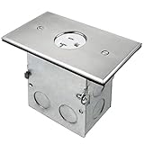 TOPGREENER 975547-SS Floor Box Coin Open Assembly Kit Electrical Outlet Receptacle, Single 20A Tamper with weather Socket, Stainless Steel Plate, UL Listed