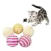 Andiker Jouet de Balle en Sisal 5Pcs, Boules de sisal de Couleurs Assorties de 4,5 cm pour Chats à gratter, à caresser, à Mordre ou à chasser, Couleur aléatoire (Sisal)