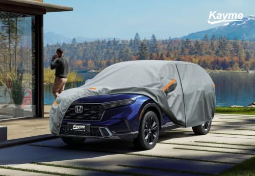 Image of Kayme Heavy Duty SUV Car Cover Custom Fit Honda CR-V(1995-2026), Waterproof All Weather for Automobiles, Full Exterior Covers Sun Rain UV Protection.