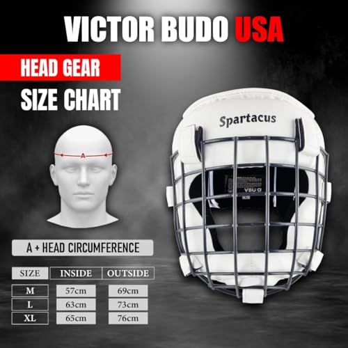 Victorbudo Boxing Headgear, Removeable Face Grill Headgear Boxing Sparring Grappling MMA Gear, Martial Arts Boxing Equipment for Competition, BJJ Training