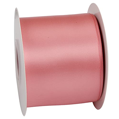 Ribbonitlux 75mm Wide Double Face Satin Ribbon 22 Meters (160-Dusty Rose, Set for Bow Party Decor, Sewing Applications - Image 3