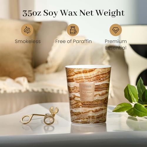 Image of M&SENSE Extra Large Candle 35oz 150H Espresso Hot Fudge Scented Candle, 3 Wick Highly Scented Jar Candle, XL Candles Gift for Stress Relief, Meditation, Yoga