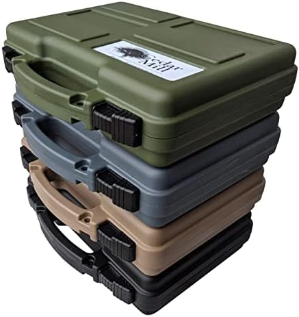 Cedar Mill Fine Firearms Multipack of 4 different Colors - TSA Approved Lockable Hard Gun Pistol Case - BLACK, TAN, GREEN, GRAY