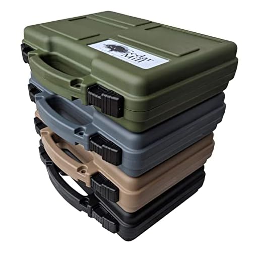 Cedar Mill Fine Firearms Multipack of 4 different Colors - TSA Approved Lockable Hard Gun Pistol Case - BLACK, TAN, GREEN, GRAY