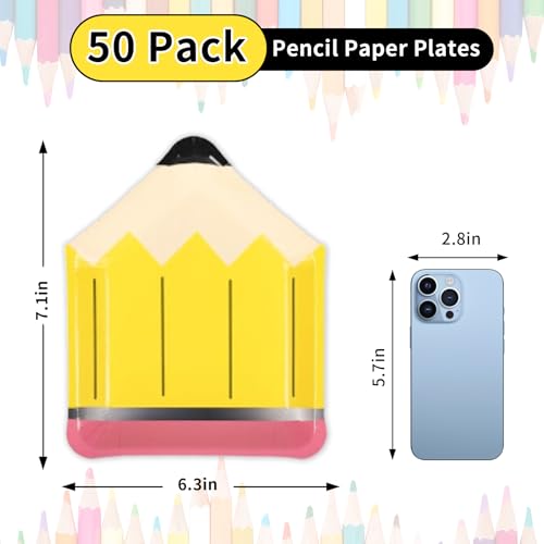Platos desechables de papel para regreso a clases y fiestas infantiles escolares, 50 piezas 3