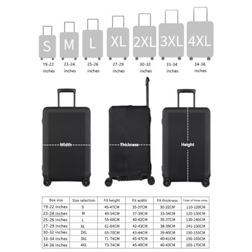 Lonas Impermeables Exterior, Cubierta De Equipaje, Espesar Deportes Tela Elástica, Viajar Maleta con Ruedas Guardapolvo Aplicable A Altura (45 Cm-74 Cm) Maleta Azul(33-34inch) - imagen 9