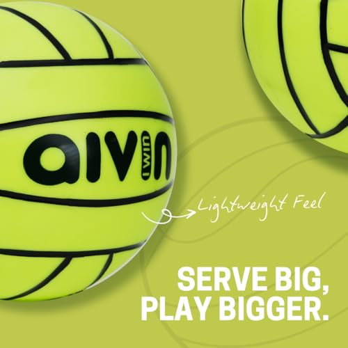 Image of Aivin Home-Play Volleyball | Grooved Grip PVC Surface | All-Surface Play | Balanced Flight & Consistent Bounce | Indoor & Outdoor Use (Neon Lime, 1)