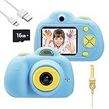 omzer Kids Toys Camera for 3-6 Year Old Girls Boys, Compact Cameras for Children, Best for 5-10 Year Old Boy Girl 8MP HD Video Camera Creative Present,Blue(16GB Memory Card Included)