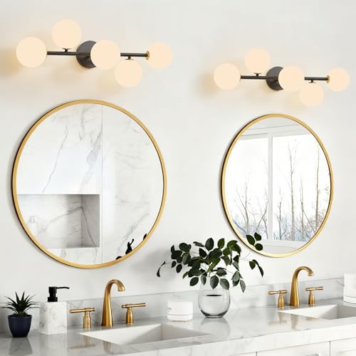 Image of Black Bathroom Vanity Light Fixture,5 Lights Mid Century Modern Wall Sconce