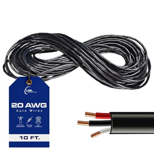 UBL 20/3 Automotive Electrical Wire - 20 AWG Stranded Cable - Flexible Low Voltage LED Cable - Best Choice for Powering High Amperage Sirens or Light Bar (10 Feet)