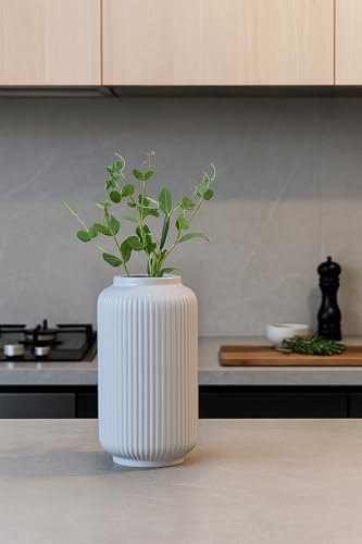 Vase blanc en céramique de 20cm, idée cadeau déco maison