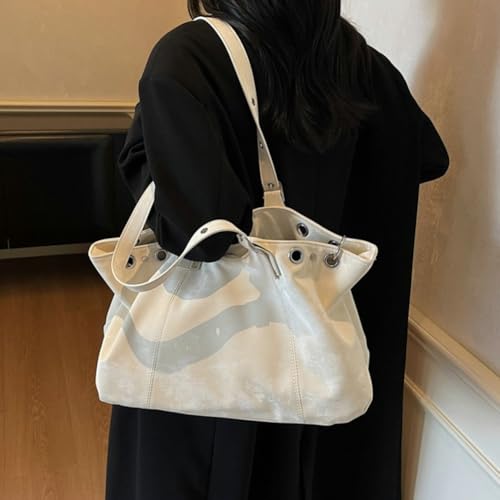 Simple Small Hole PU Leather Shoulder Bag Winter Retro Underarm Bags Leisure Commute Trip Tote Bag for Women 20254