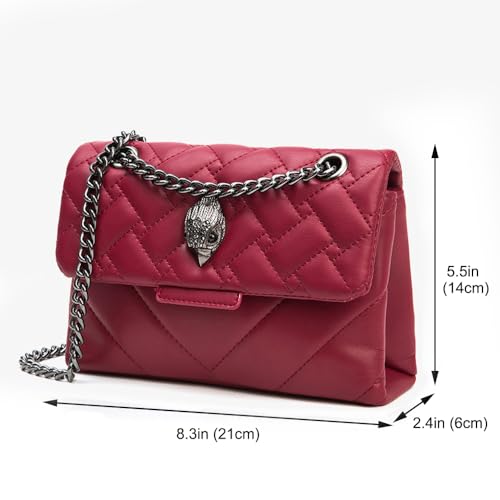 Image of Rejolly Rainbow Stripe Crossbody Shoulder Bag for Women Color Blocking PU Leather Colourful Purse with Chain Strap | PU Leather, with Chain Strap
