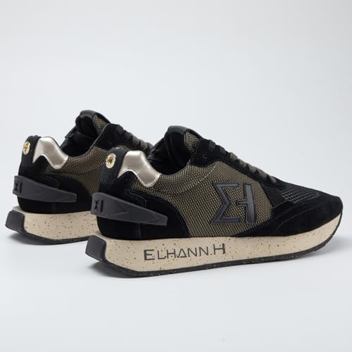 Image of ELHANN.H Sneaker Combines Simple Lines with a Dynamic Style. The MKX Finish of its Midsole Brings a Vintage Look to The Shoe.