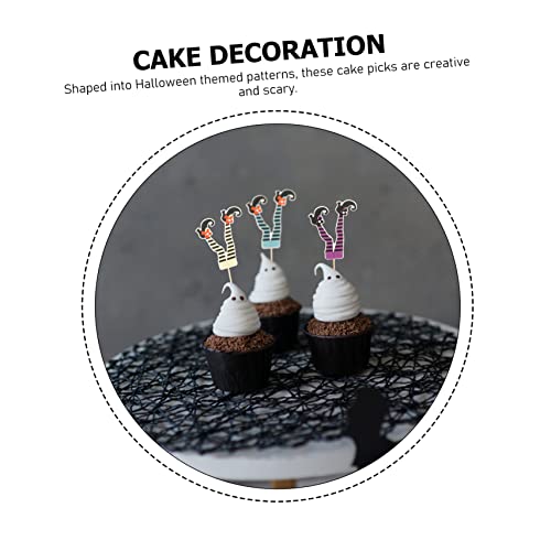 NUSITOU 36 Pçs Cupcake Pé De Bruxa Inserções De Bolo Palitos De Dente Coquetel Acessórios Para Coque