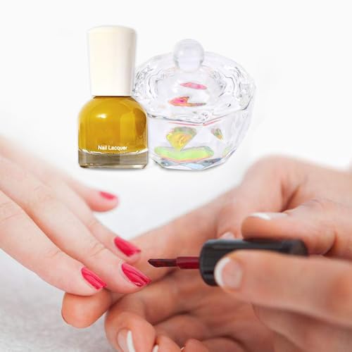 2 Pcs Nail Crystal Glass Cup Octagonal para Manicura miniatura 3