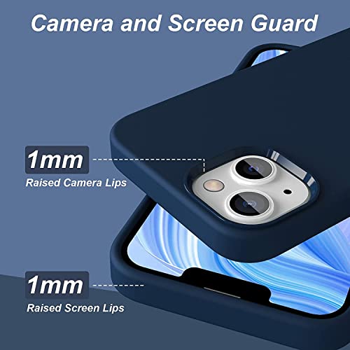 Image of LIRAMARK Liquid Silicone Soft Back Cover Case for Apple iPhone 13 Mini (5.4 Inch) (Midnight Blue)