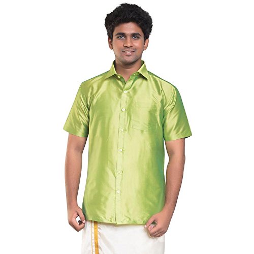 Image of THANGAMAGAN MENS SHIRT L P GREEN SIZE 42