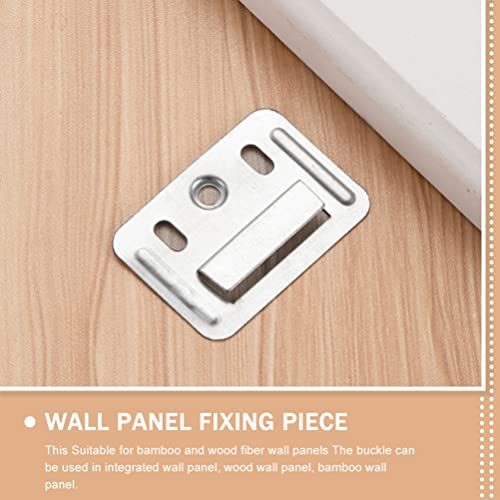 Image of DOITOOL 100PCS Wall Buckle Interlocking Hanging Bracket Furniture Clamp Z Clips for Hanging Integrated Wall Panel Fixings Stainless Steel Couch Clips Furniture Fixings Hanger Wall Panel Clips