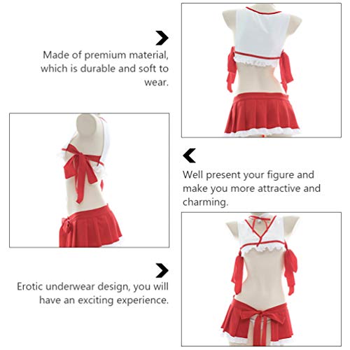 ABOOFAN Womens Lingerie Set Auto Tie Ruffle Guarnição Sutiã E Calcinha Set Com Tiras Babydoll Bodysu