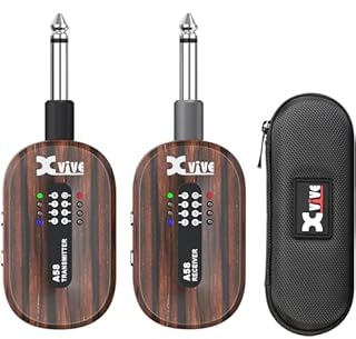 Xvive A58 Sistema Wireless per Chitarra 5.8G Set con Trasmettitore e Ricevitore per Chitarra con Pickup Attivo o Passivo (Palissandro)