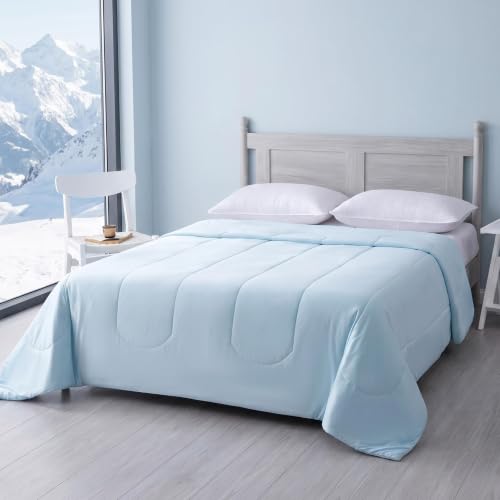 Amazon Basics Cooling Comforter Temperature Regulating Blanket for Hot Sleepers Summer & All Season Bedding Lightweight 106x90 King Blue