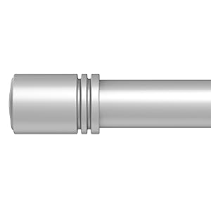 Box Space Curtain Rods for Windows 28 to 42 inches, 6/8 inch Diameter Adjustable Length End Cap Style Curtain Rod Set, Decorative Curtain Rod with Brackets - Silver