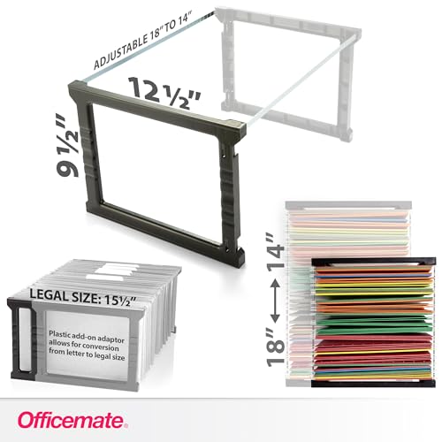 Officemate Plastic Hanging File Folder Frame, 18 Inch, Letter and Legal Size. 1 Set (91961), Assorted Colors image 7