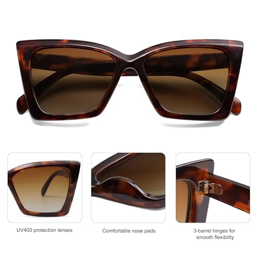 Image of SOJOS Trendy Oversized Cateye Sunglasses Womens UV400 Designer Shades Lentes De Sol Para Mujer SJ2347