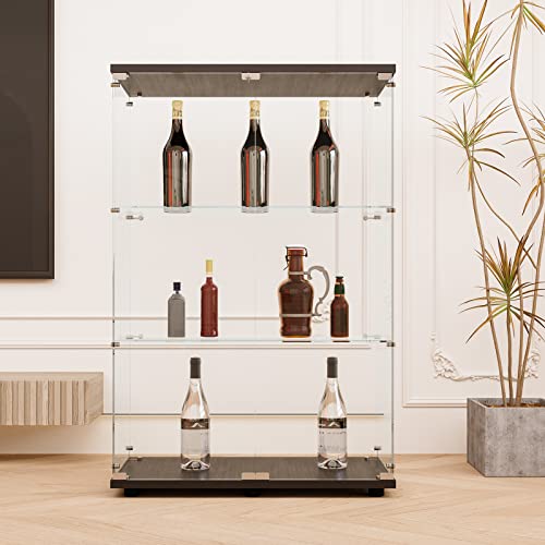 Flymuhjia Glass Display Corner Cabinets Storage With Doors Shoe Rack Liquor Curio Cabinet With Doors And Shelves Tool Whiskey Lockable Storage Bar Christmas Decorations(Nd-B)… #TOP21