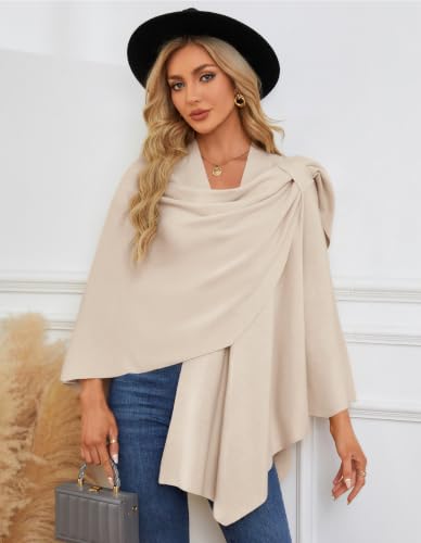 Image of PULI Womens Cross Front Poncho Shawl Wrap Elegant Wedding Formal Gift
