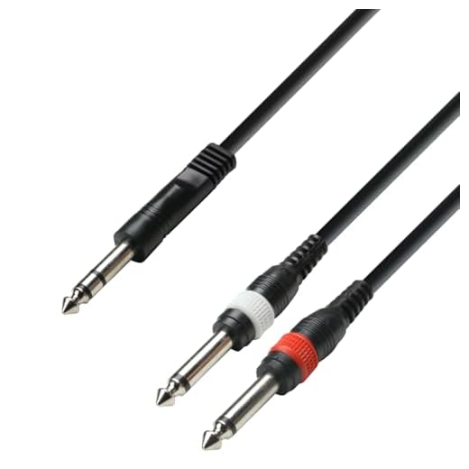 Adam Hall Cables 3 STAR YVPP 0100 - Cable de Audio de Jack 6,3 mm estéreo a 2 Jacks 6,3 mm mono 1 m
