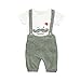 K-youth Camisa bebé Niño Petos Niños Ropa Recién Nacidos Bebe Niño Ropa Bebé Niño Verano Conjunto Bebe Niño Impresión de Bigote Casual Camiseta de Manga Corta Tops y Pantalones (Verde, 2-3 años)