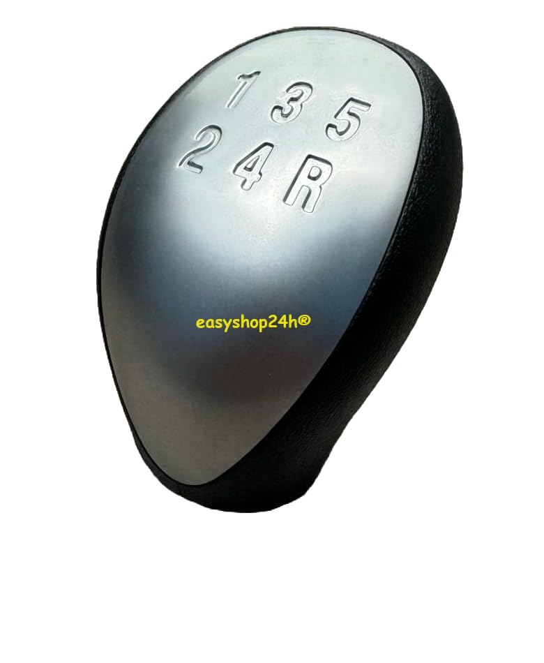 EASYSHOP24H Pomello Leva Cambio a 5 Marce Compatibile per Lancia Ypsilon 843 da 2003 al 2011 Impugnatura Copertura Con Retromarcia in Basso a Destra