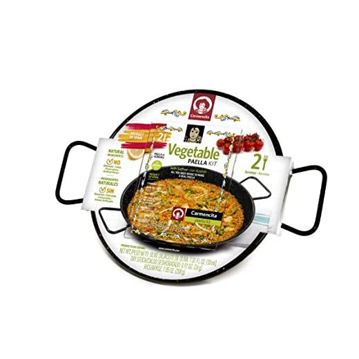 Carmencita Vegetable Paella Kit with Enameled Paella Pan - 2 Portions
