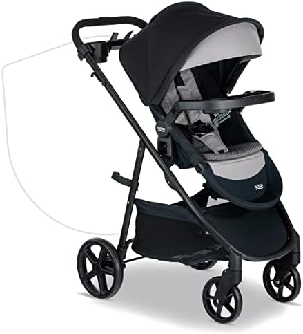 Britax Brook+ Modular Baby Stroller, Ultra-Lightweight Infant and Toddler Stroller with SafeWash Insert and 4 Ways to Stroll, Graphite Onyx