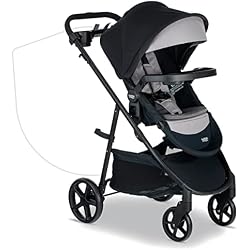 Britax Brook+ Modular Baby Stroller, Ultra-Lightweight Infant and Toddler Stroller with SafeWash Insert and 4 Ways to Stroll, Graphite Onyx | Infant Car Seat Compatible, Lightweight Frame and 1-Step Fold, Includes Parent and Child Trays and SafeWash Seat Insert