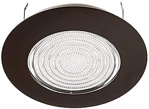 Four-Bros Lighting6" Inch Fresnel Lens Shower Trim with Oil Rubbed Bronze Metal Trim, 60 Watt Max., for Wet Locations, Shower Can Light Trim, UL Listed