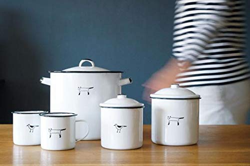 Amazon｜白い かわいい ホーロー 米びつ 5L ライス缶 ねこ 保存容器